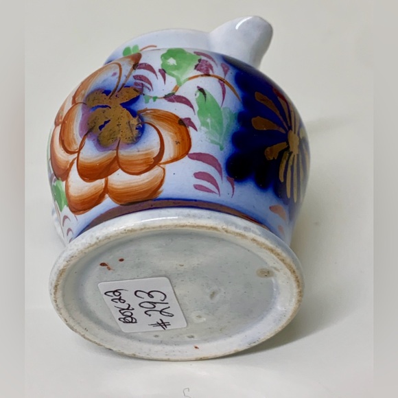 19th Century Antique Gaudy Welsh Ironstone Grape Pattern Miniature Pitcher Jug - Picture 8 of 16